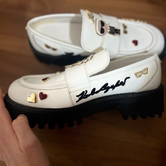 Karl Lagerfeld White Loafers - Picture 3 of 6